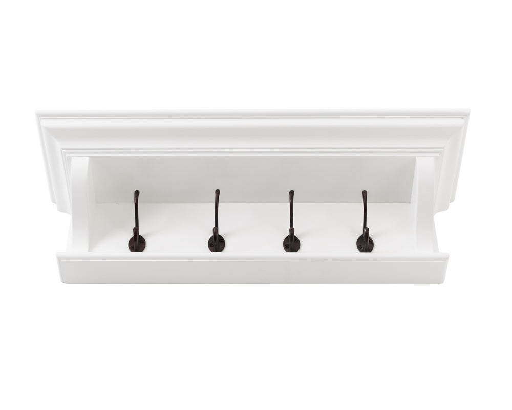 Halifax 4 Hook Coat Rack 70cm - White