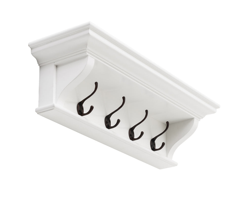 Halifax 4 Hook Coat Rack 70cm - White