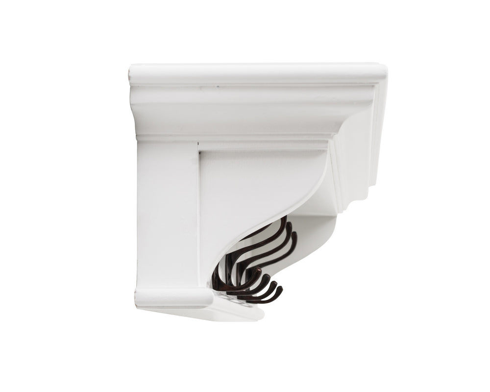 Halifax 4 Hook Coat Rack 70cm - White