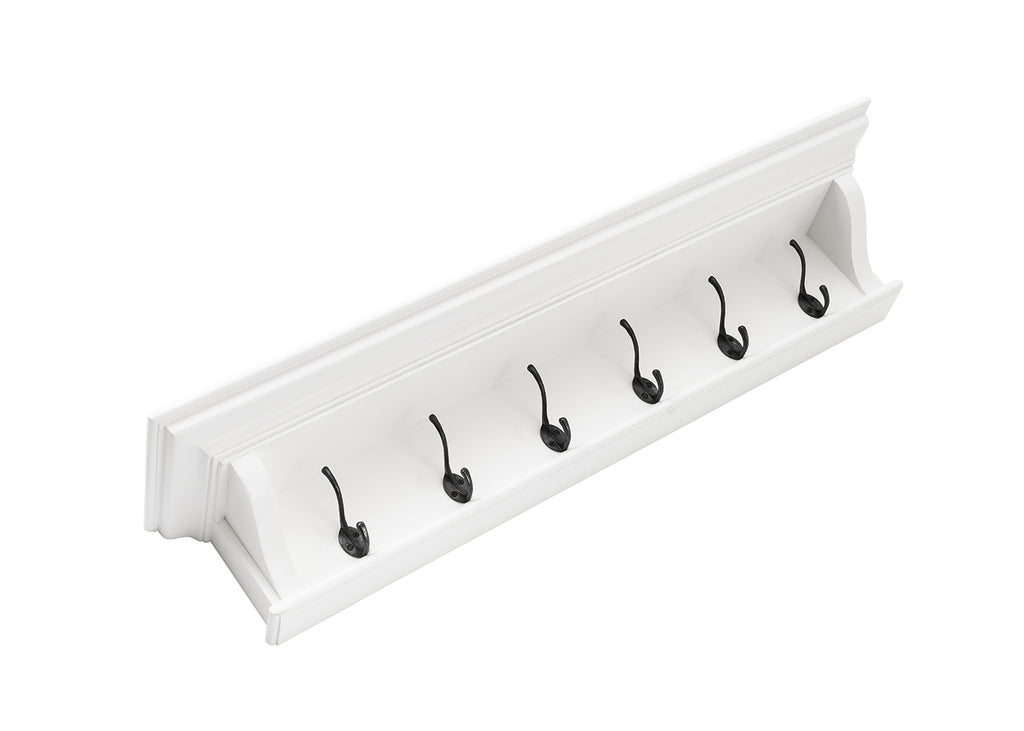 Buy Halifax 6 Hook Coat Rack in Black White Antique For Your Coastal Home, Coat Racks For Your Beach Cottage