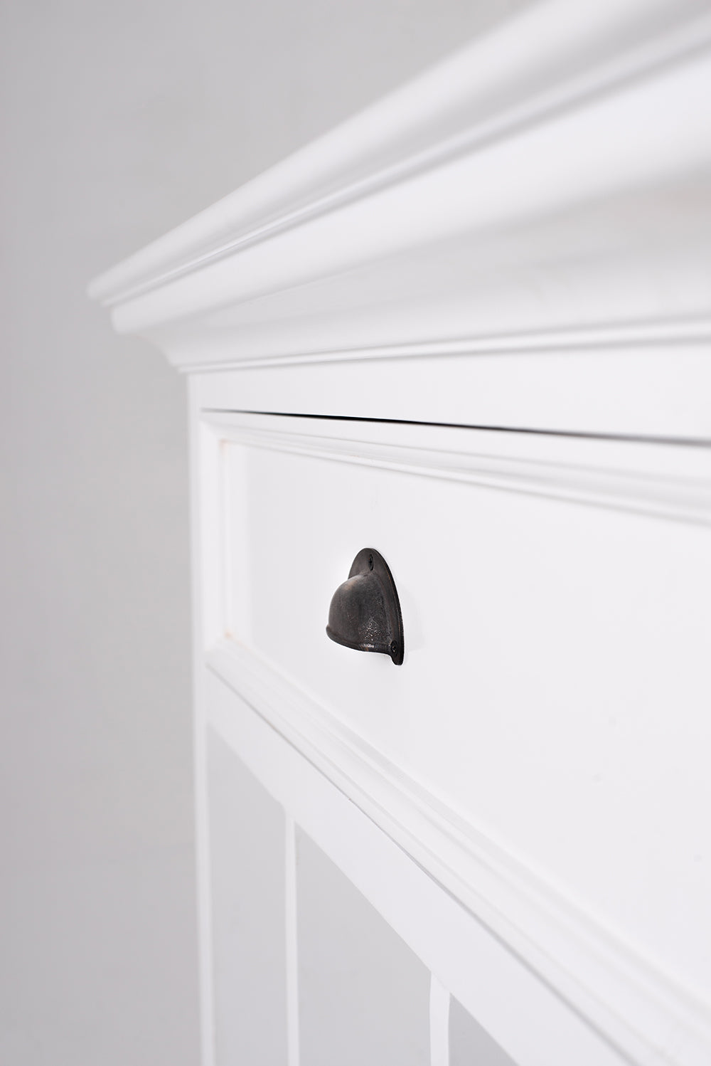 Halifax Grand Bedside Table with Dividers - Classic White