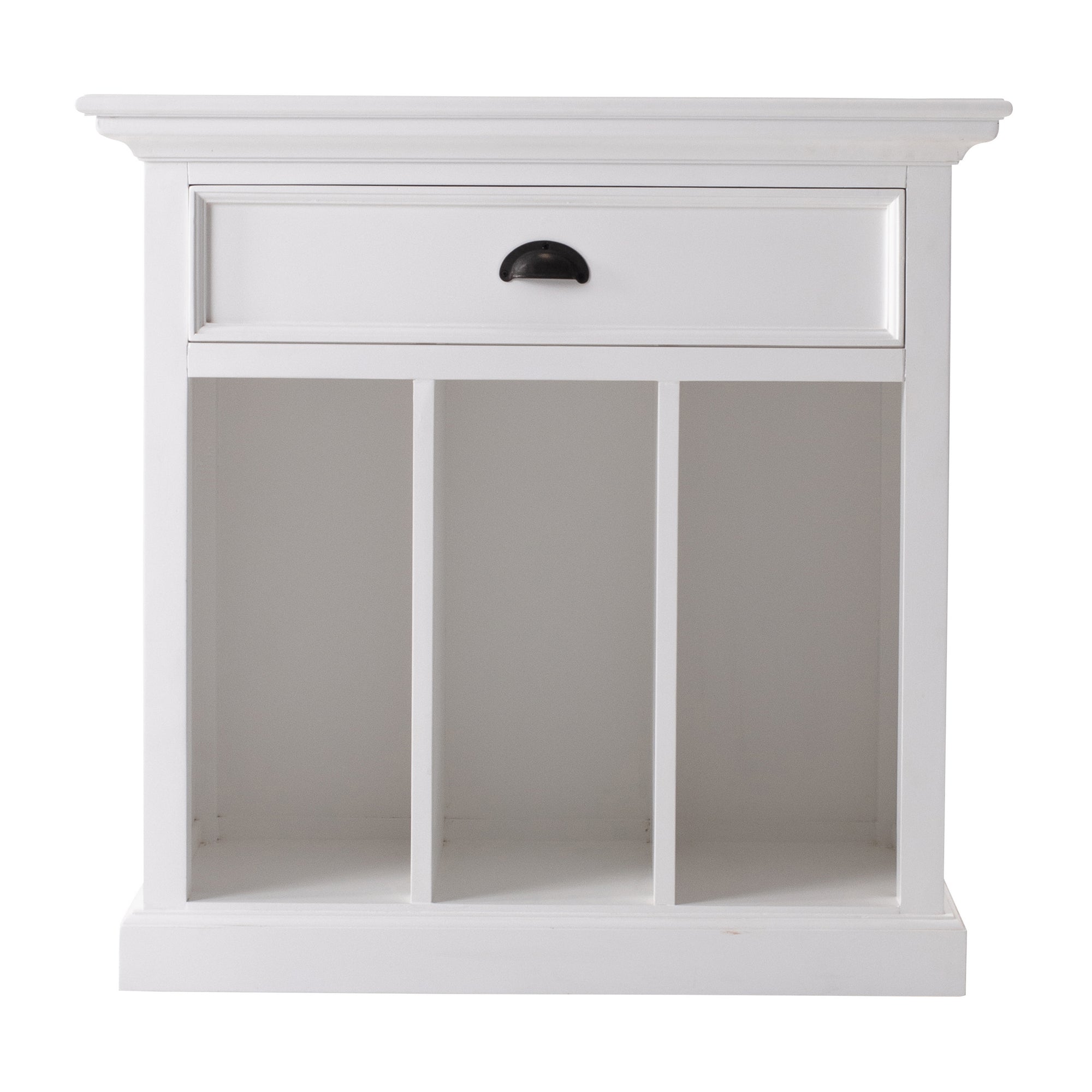 Halifax Grand Bedside Table with Dividers - Classic White