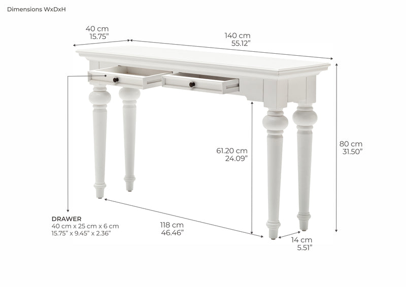 Provence Console Table - White