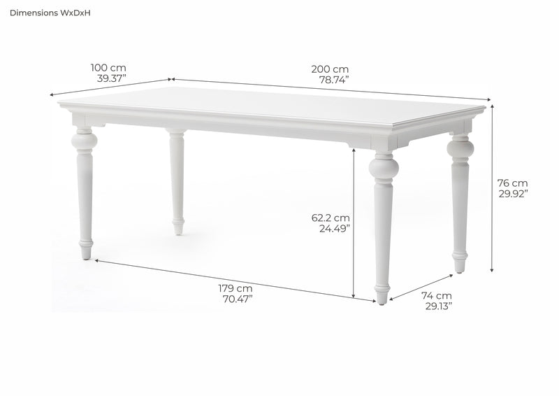 Provence Dining Table 200cm - White