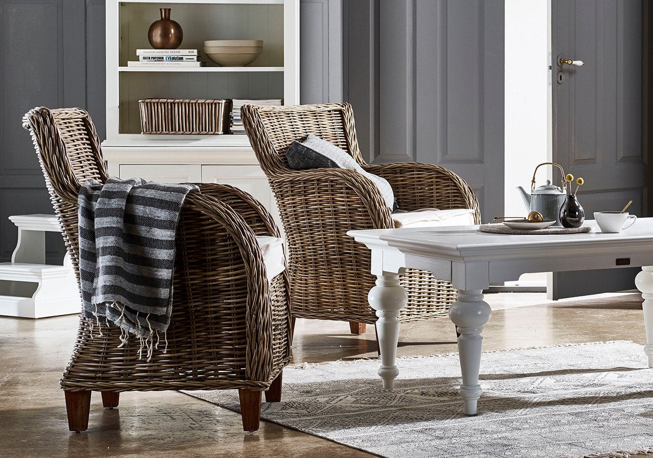 Baron Kubu Rattan Arm Chair (Set of 2)-Chair-Novasolo-I Wanna Go Home