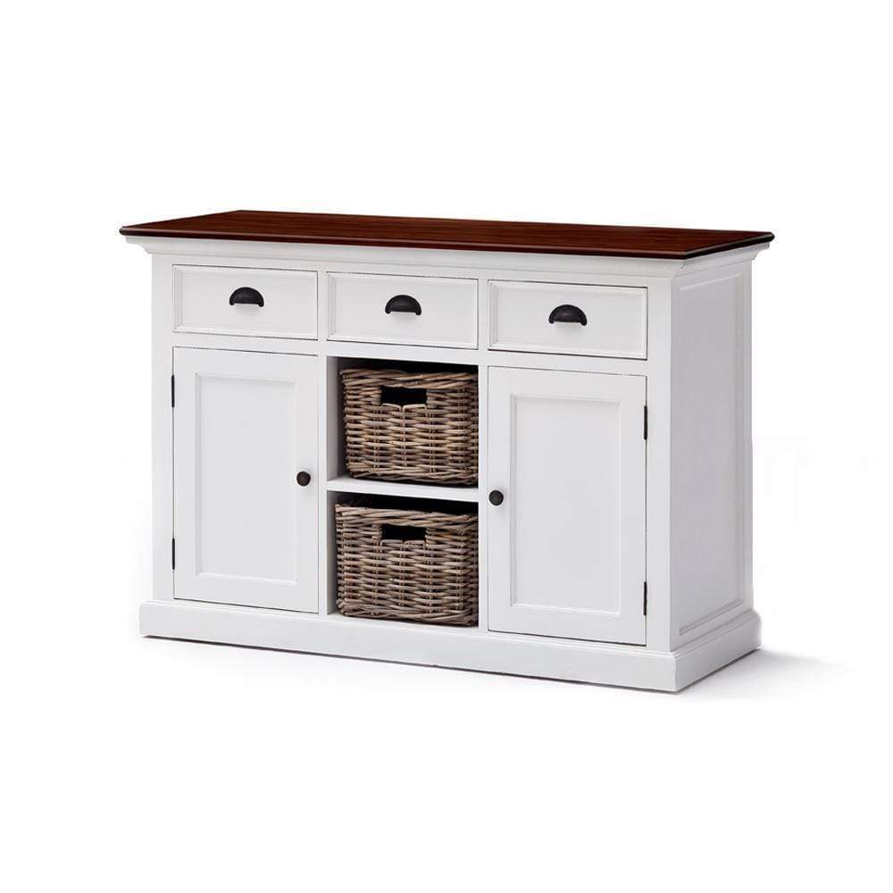 Halifax Accent Buffet - White with Brown Top-Buffet-Novasolo-I Wanna Go Home