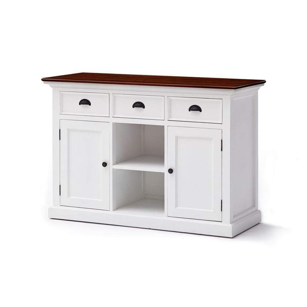 Halifax Accent Buffet - White with Brown Top-Buffet-Novasolo-I Wanna Go Home