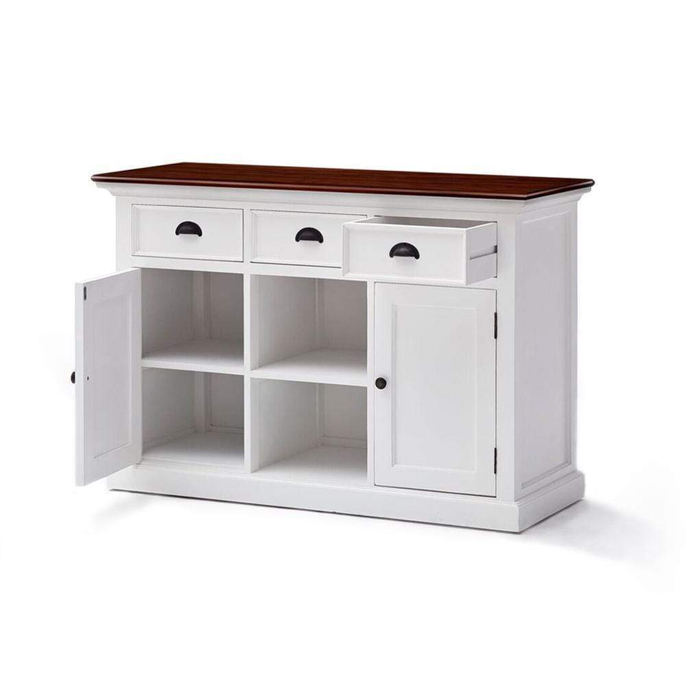 Halifax Accent Buffet - White with Brown Top-Buffet-Novasolo-I Wanna Go Home
