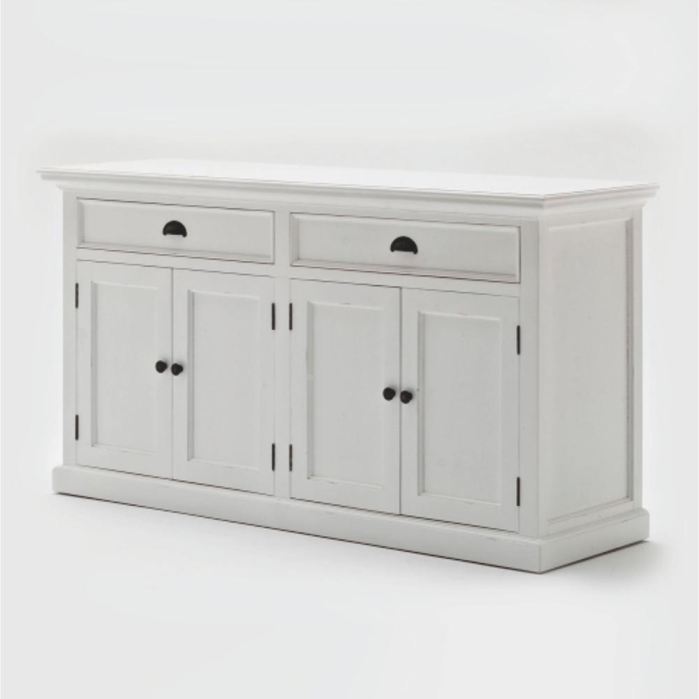 Halifax Buffet & Open Shelf Hutch - White-Hutch Cabinet-Novasolo-I Wanna Go Home