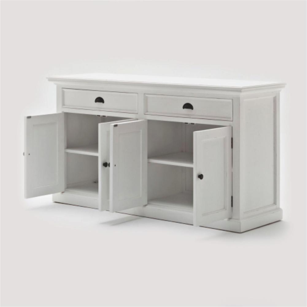Halifax Buffet & Open Shelf Hutch - White-Hutch Cabinet-Novasolo-I Wanna Go Home