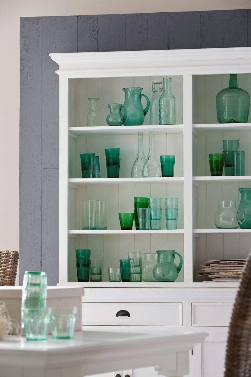 Halifax Buffet & Open Shelf Hutch - White-Hutch Cabinet-Novasolo-I Wanna Go Home