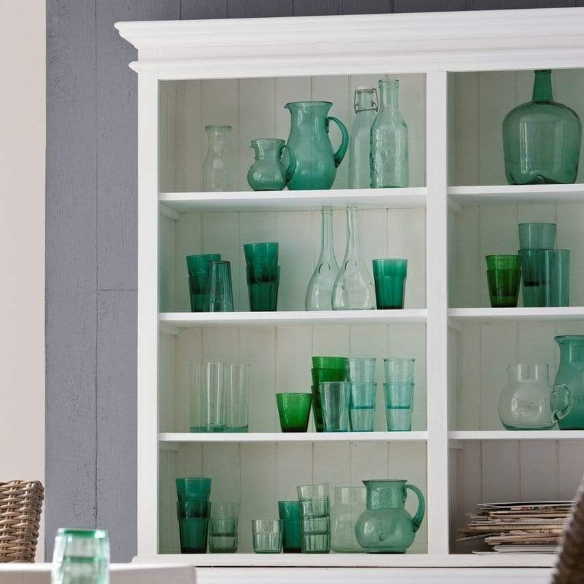 Halifax Buffet & Open Shelf Hutch - White-Hutch Cabinet-Novasolo-I Wanna Go Home