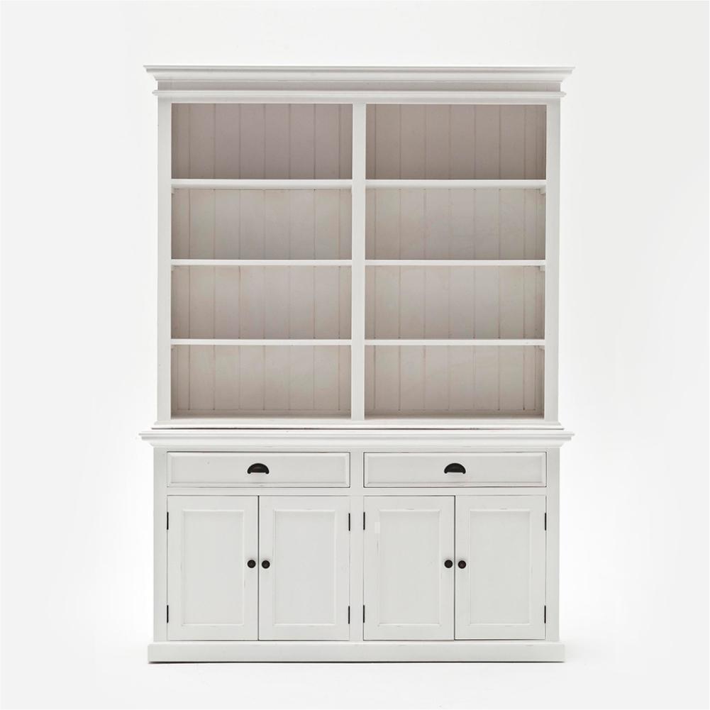 Halifax Buffet & Open Shelf Hutch - White-Hutch Cabinet-Novasolo-I Wanna Go Home