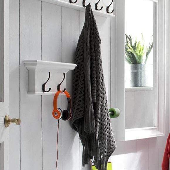 Halifax Coat Hanger Wall Unit 2 Hook - White-Coat Rack-by NovaSolo-I Wanna Go Home