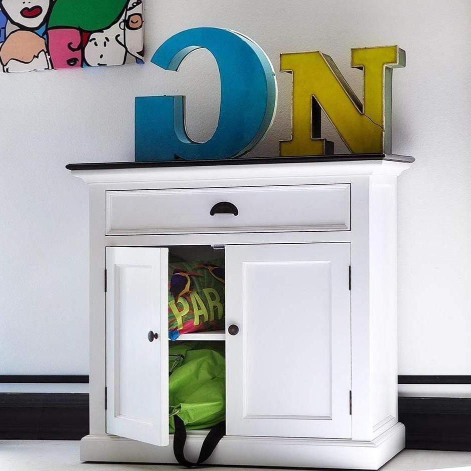 Halifax Contrast Small Buffet - White with Black Top-Buffet-by NovaSolo-I Wanna Go Home