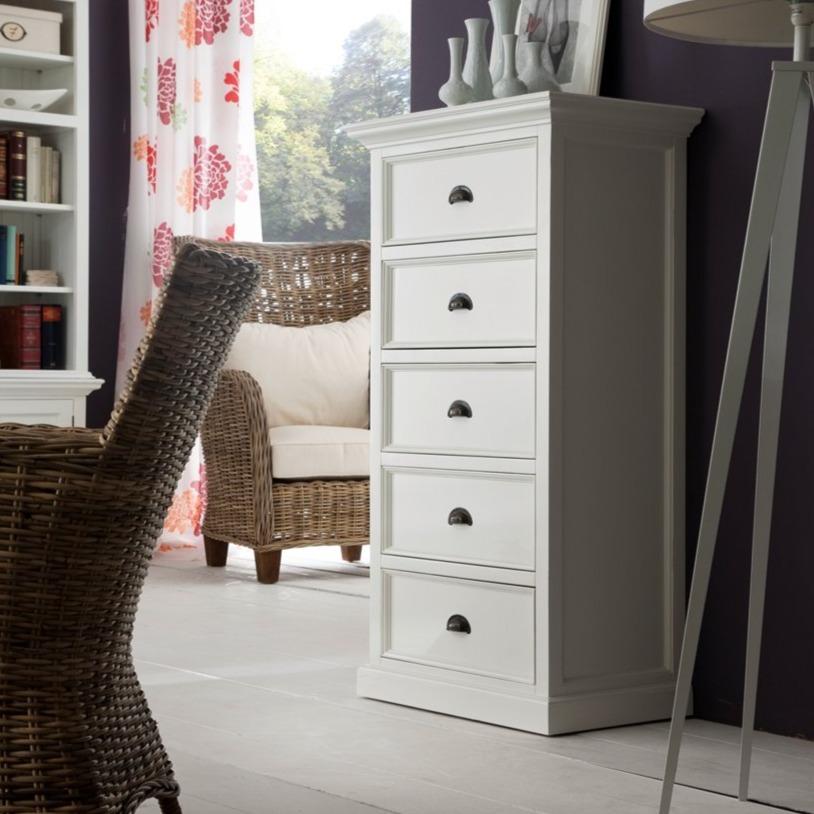 Halifax Tall Chest of Drawers - White-Dresser-by NovaSolo-I Wanna Go Home