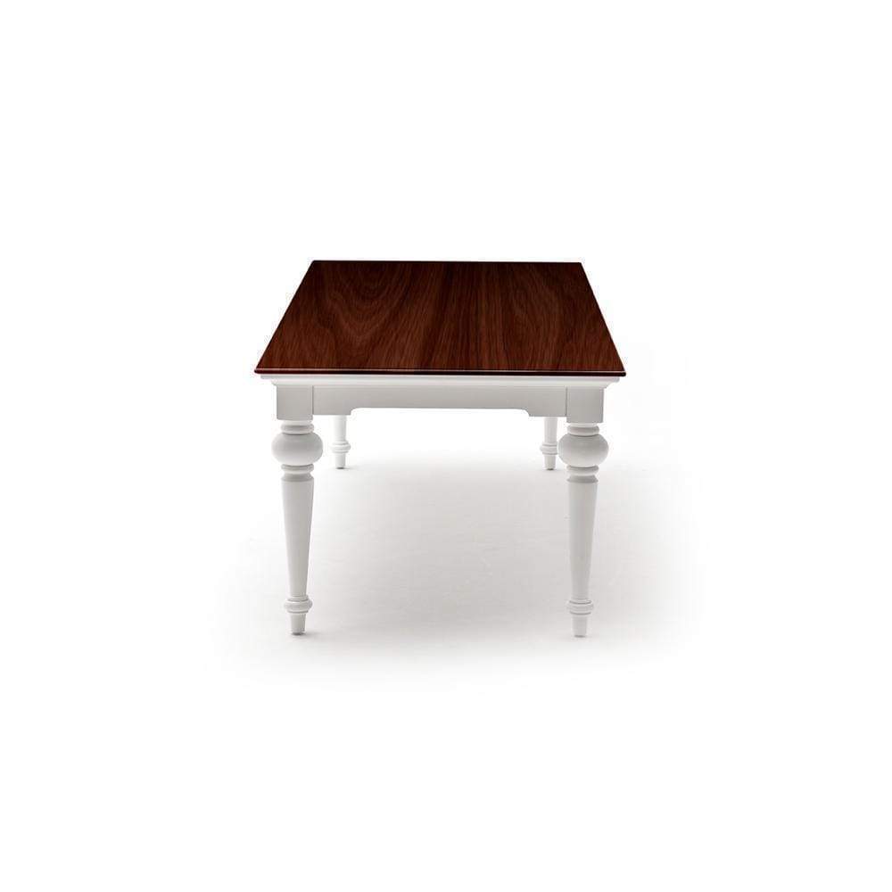 Provence Dining Table 240cm - White With Dark Brown Top-Dining Table-Novasolo-I Wanna Go Home