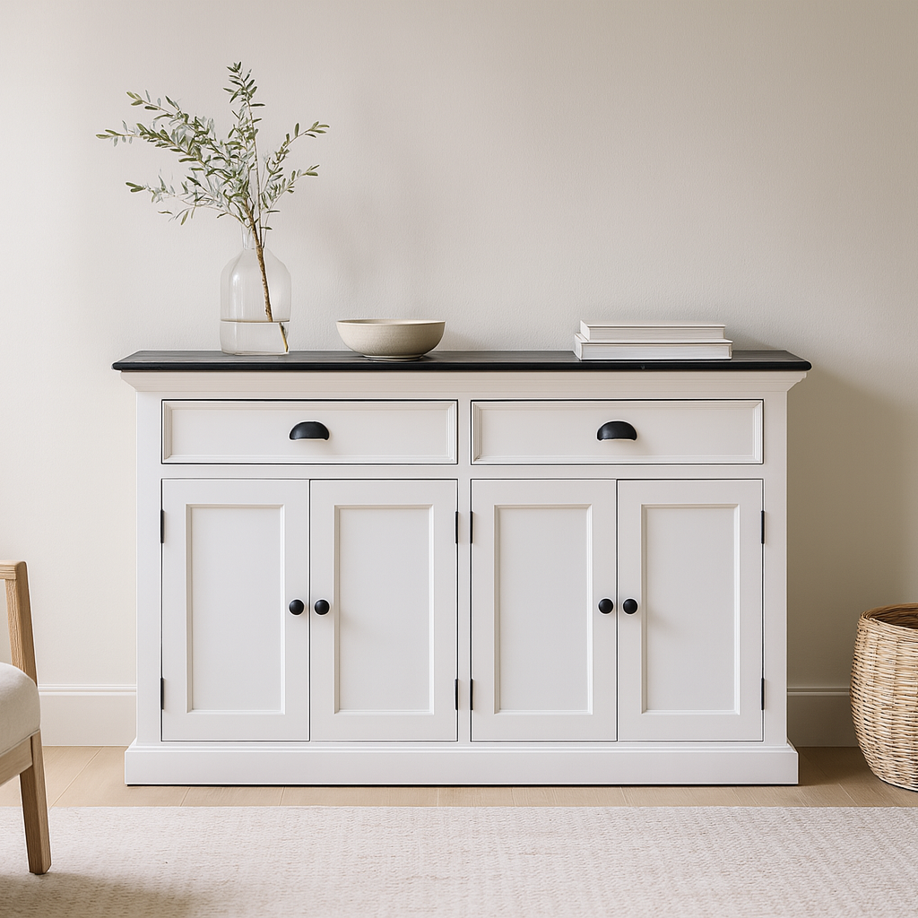 Halifax Contrast Buffet - White with Black Top