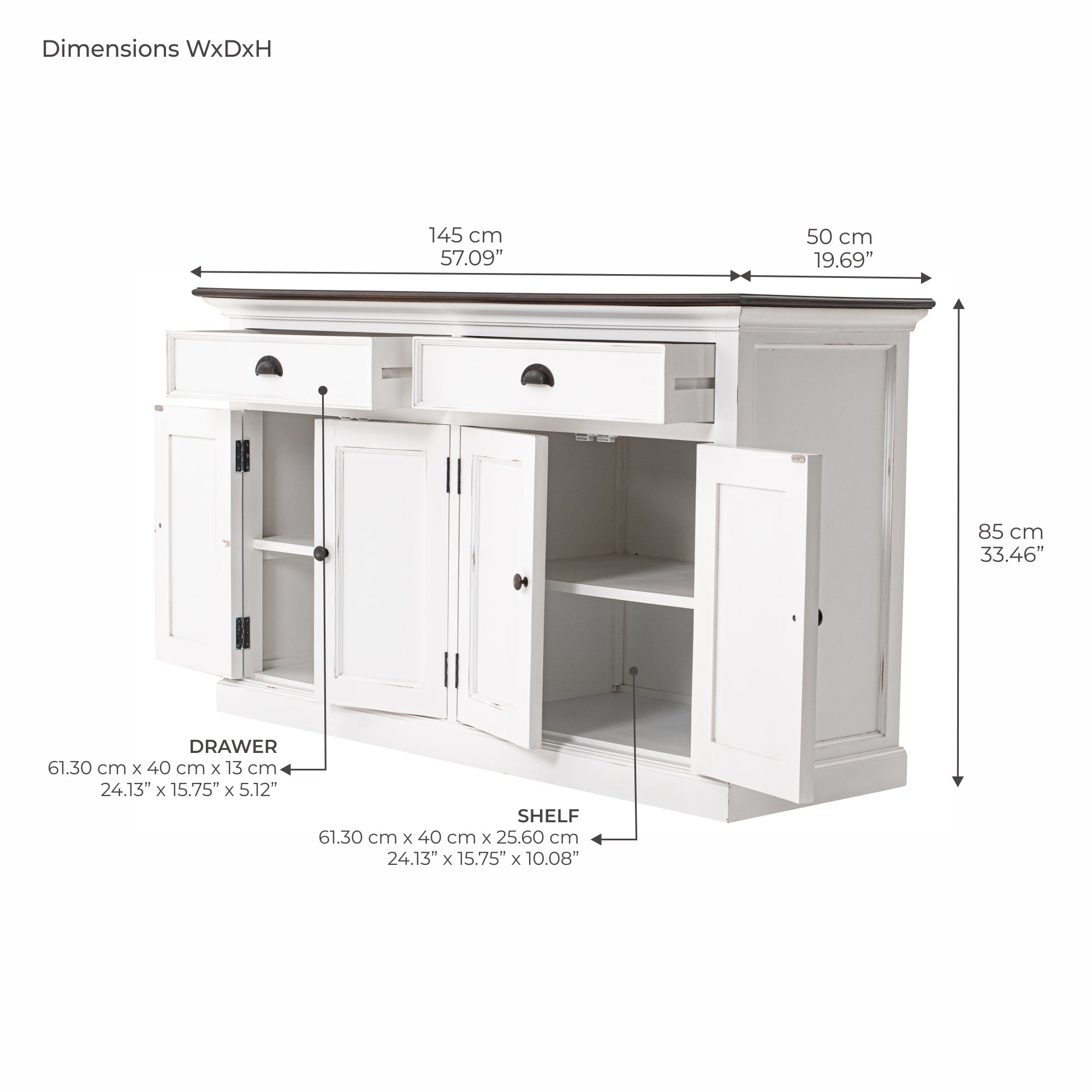 Halifax Accent Buffet / Sideboard - White