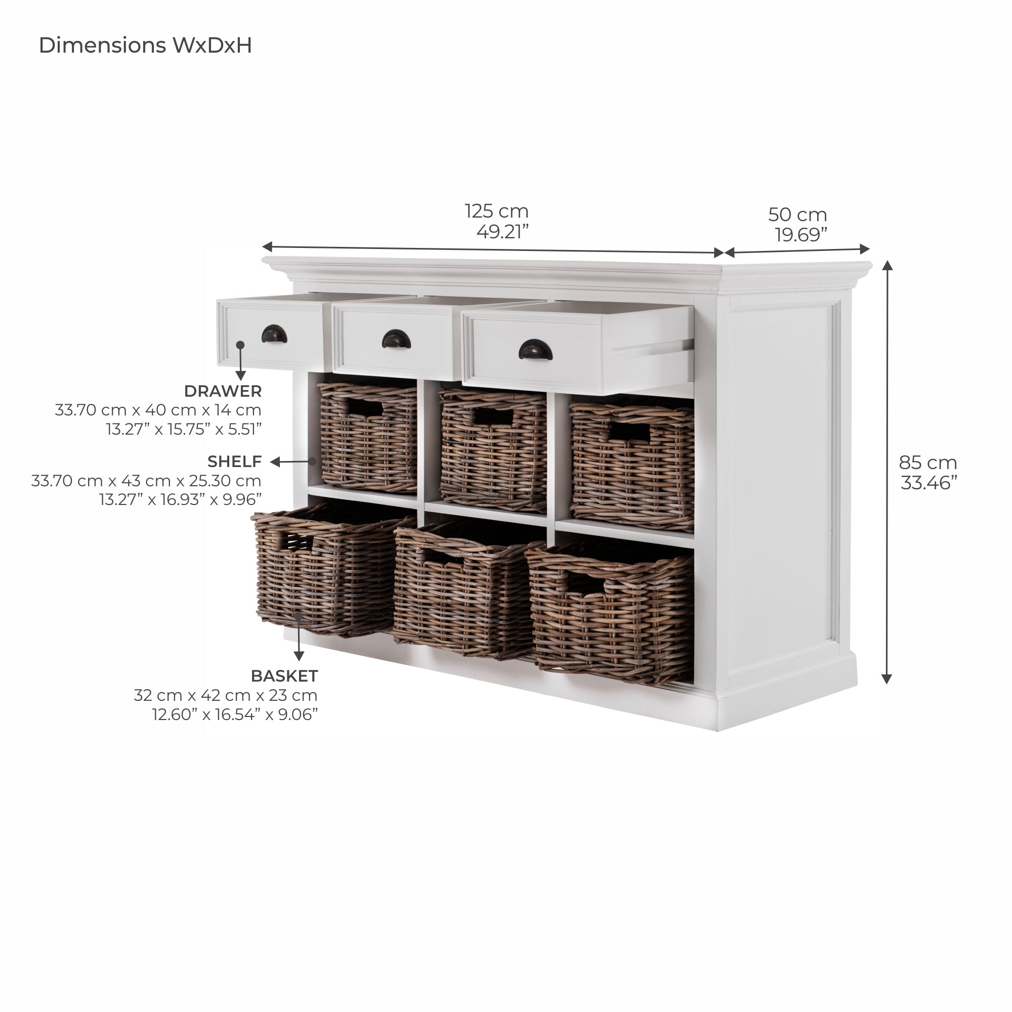 Halifax Buffet / Sideboard - White