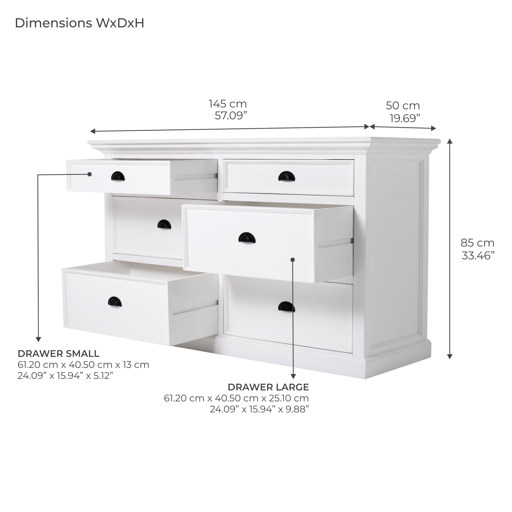 Halifax Bedroom Dresser - White