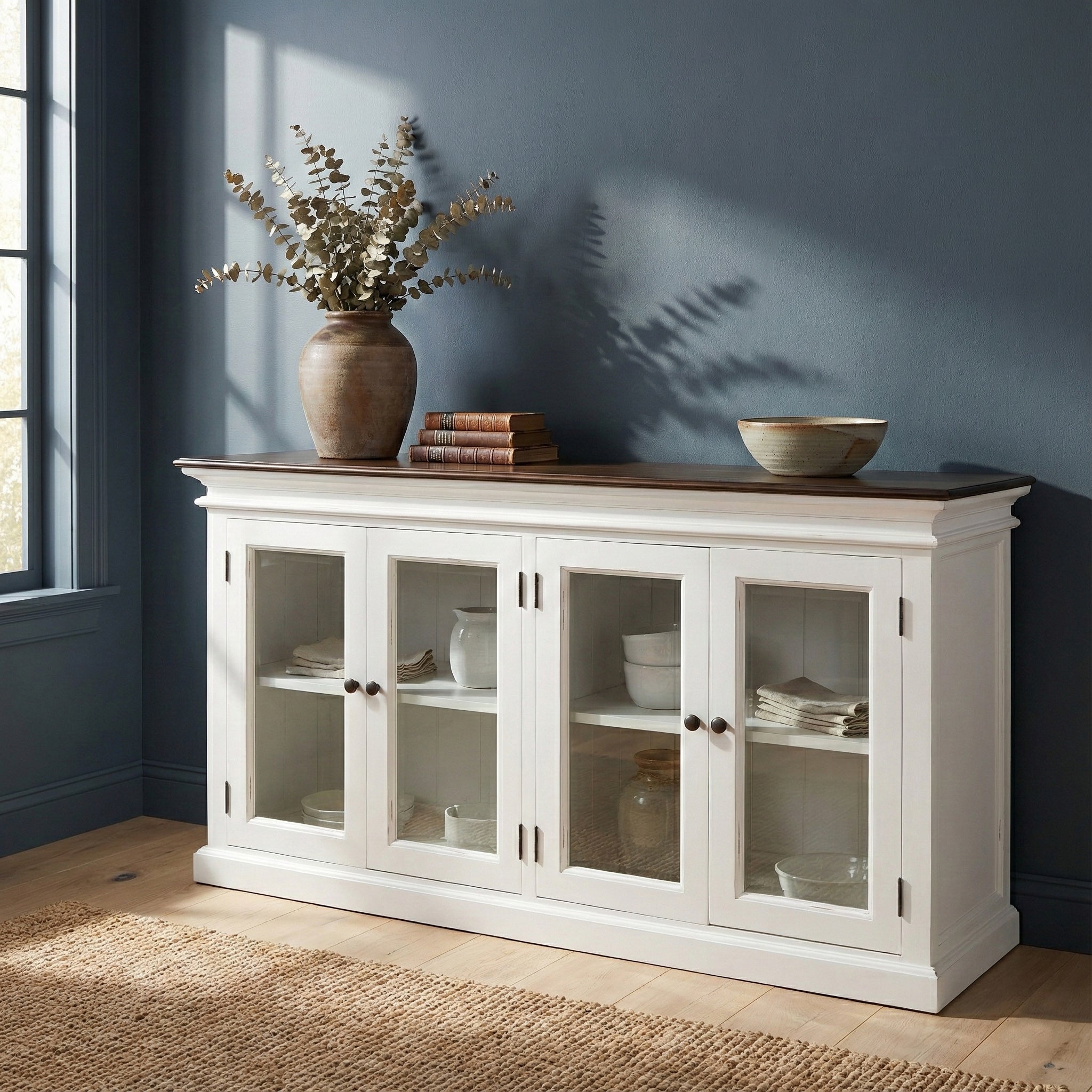 Halifax Accent Display Buffet with 4 Glass Doors
