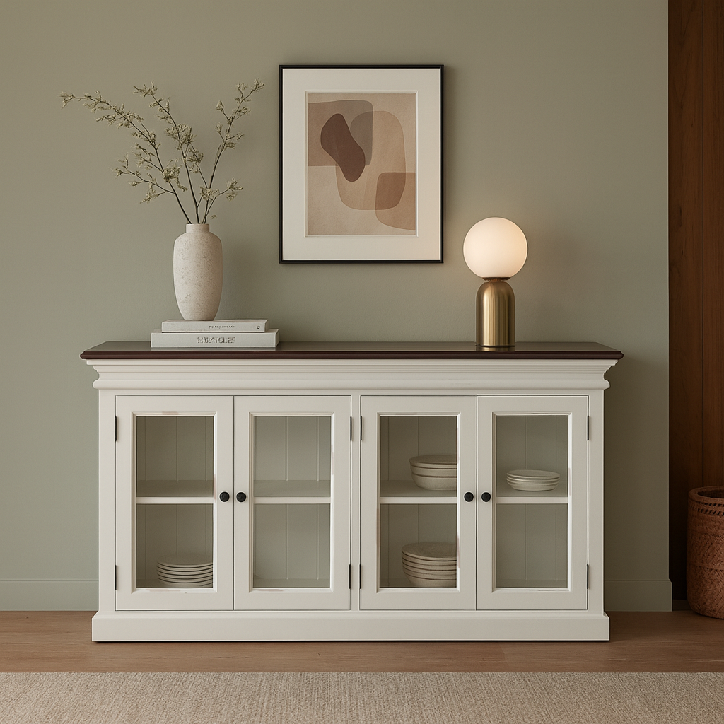 Halifax Accent Display Buffet with 4 Glass Doors