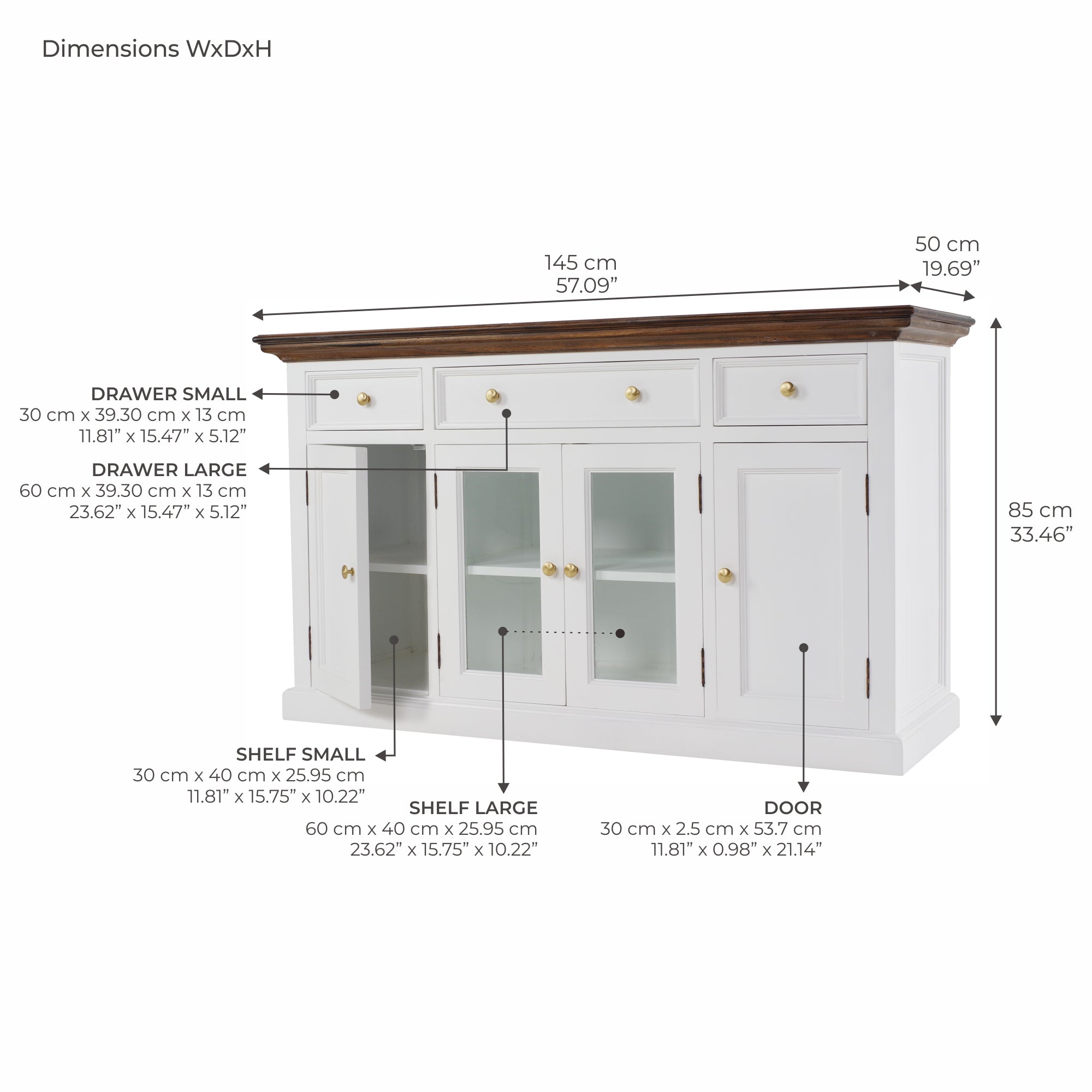 Corfu Buffet with 4 Doors 3 Drawers