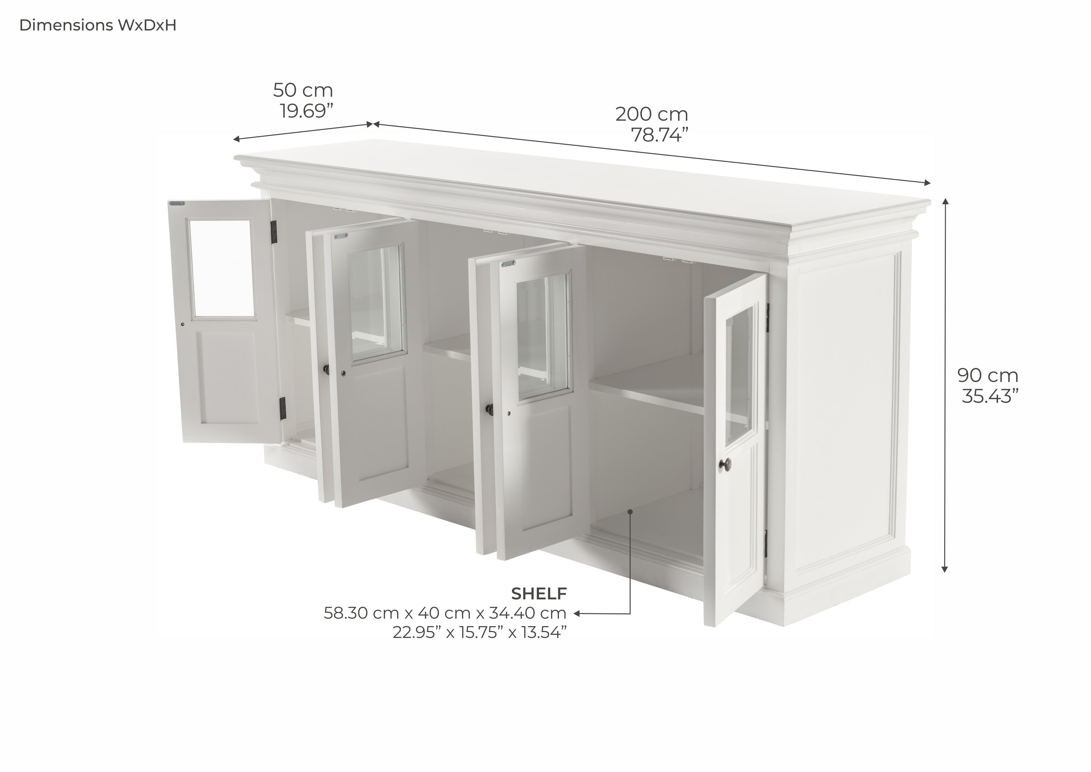 Halifax Buffet with 6 Glass Doors