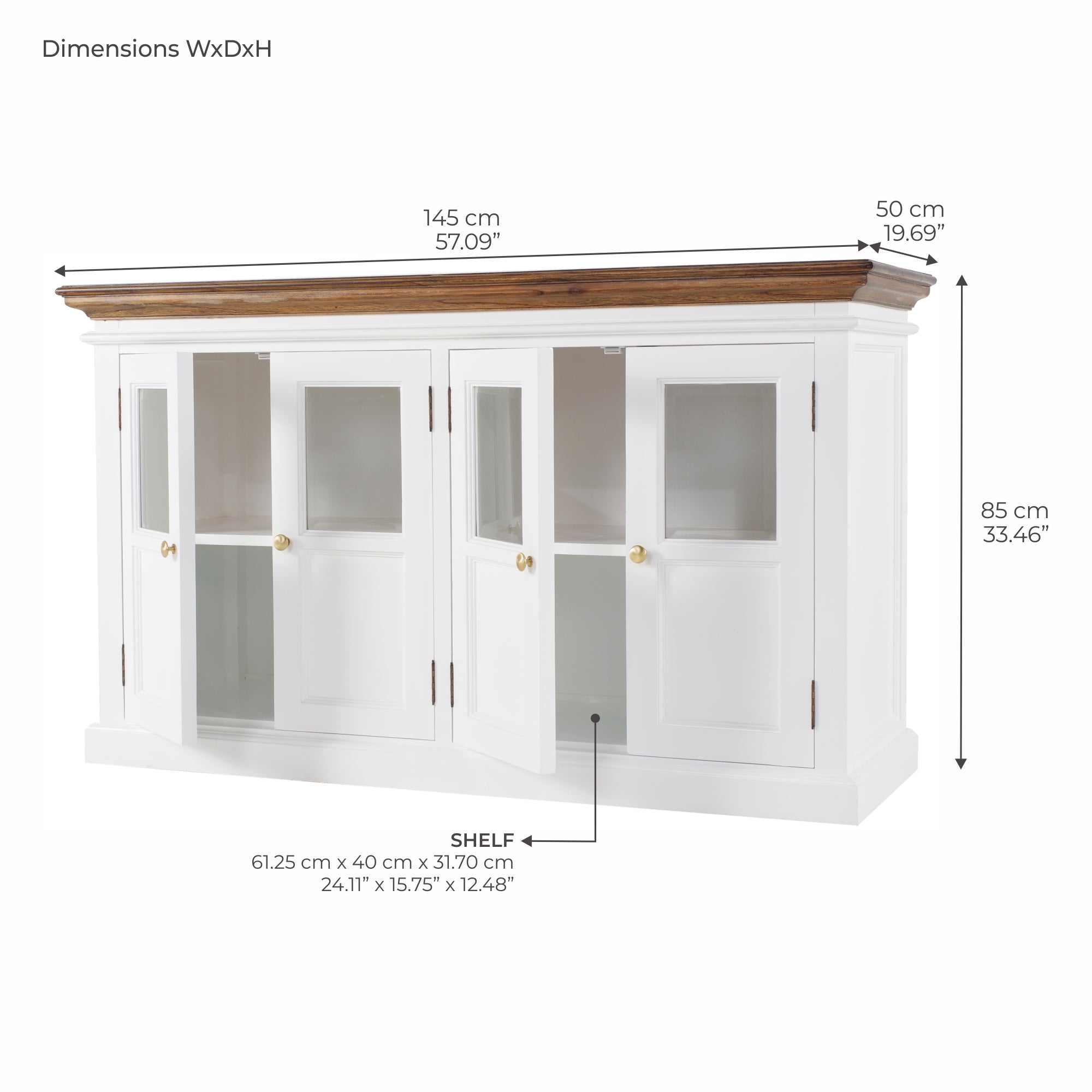 Corfu Buffet with 4 Glass Doors
