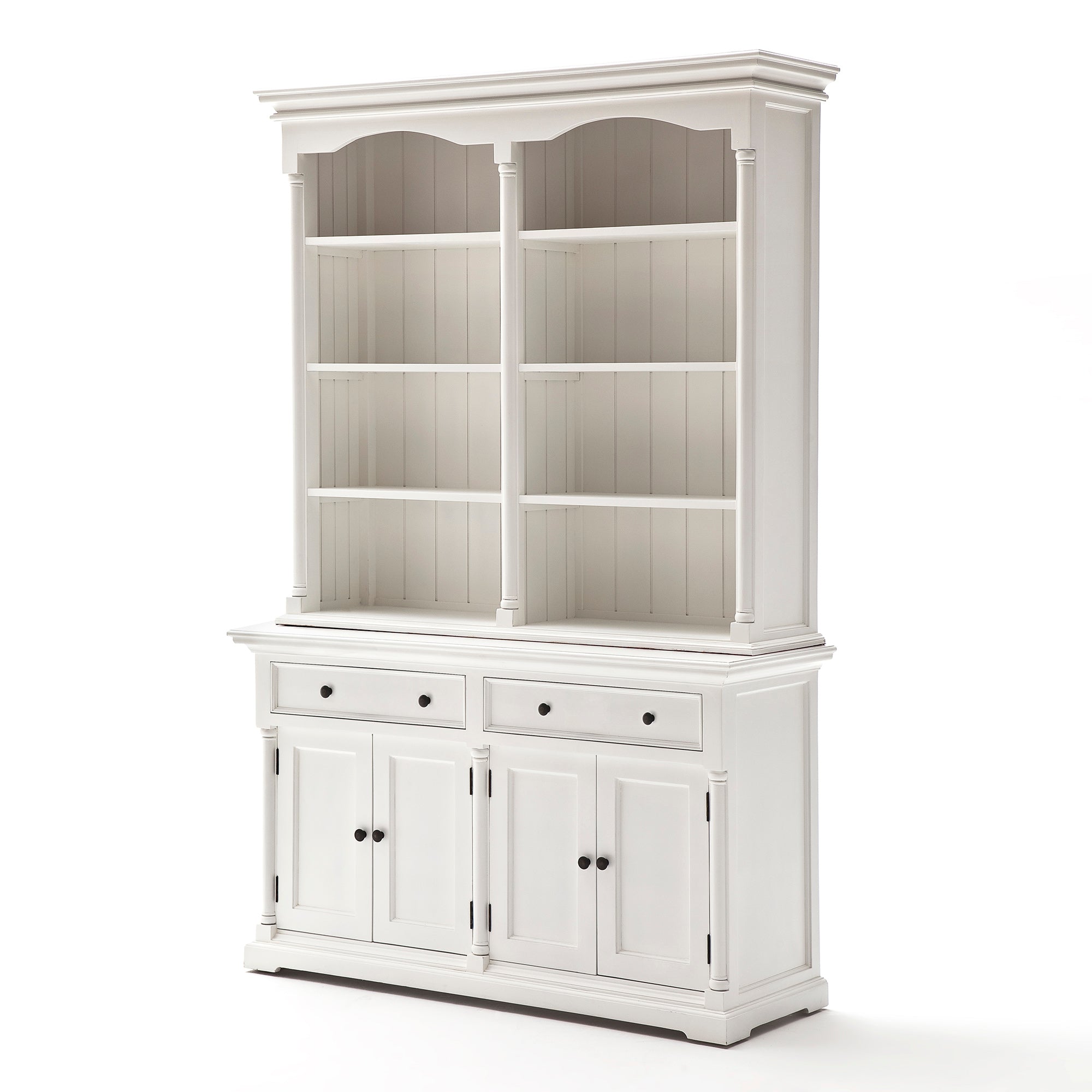 Provence Buffet and Open Hutch Cabinet - White