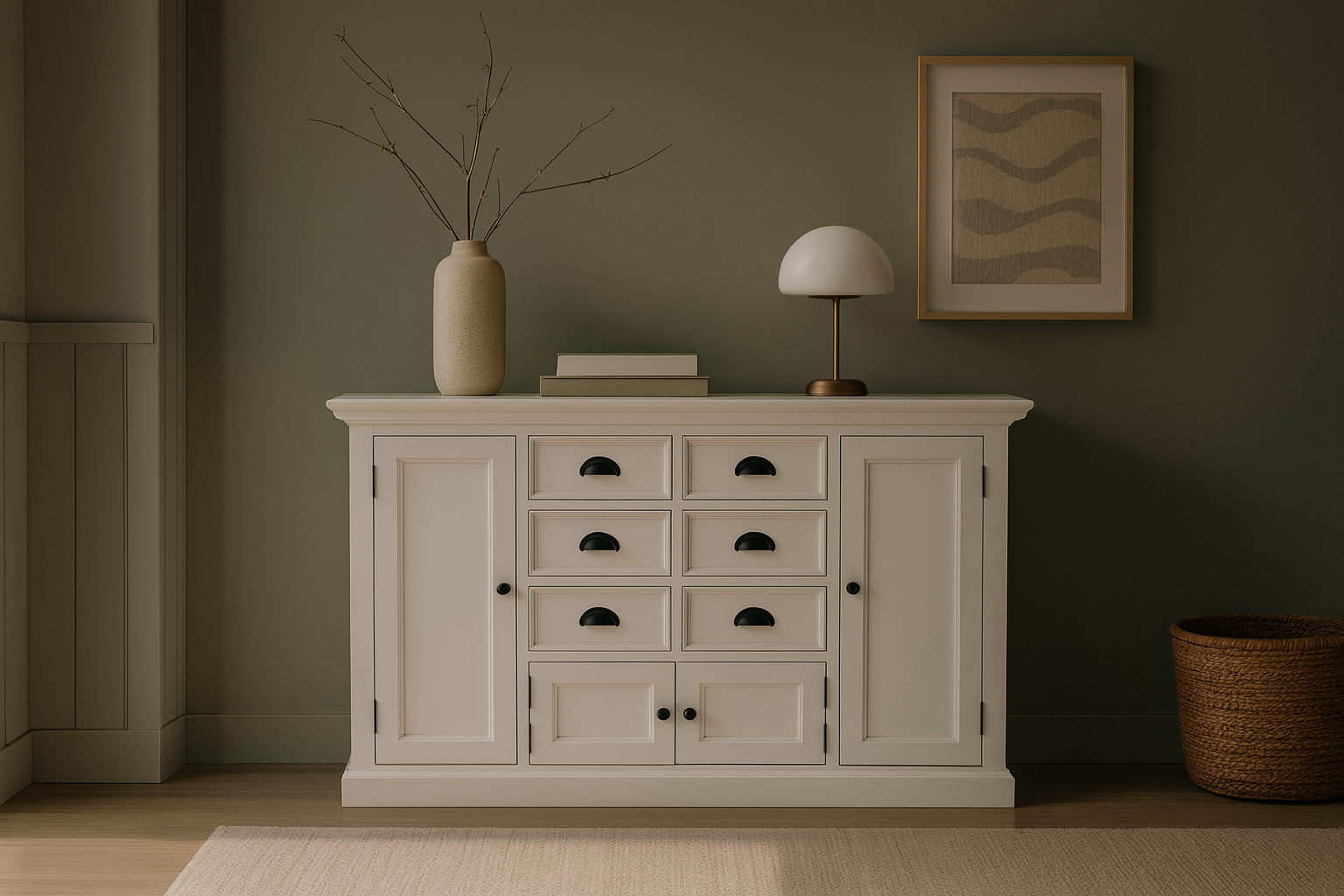Halifax Kitchen Buffet & Hutch - White