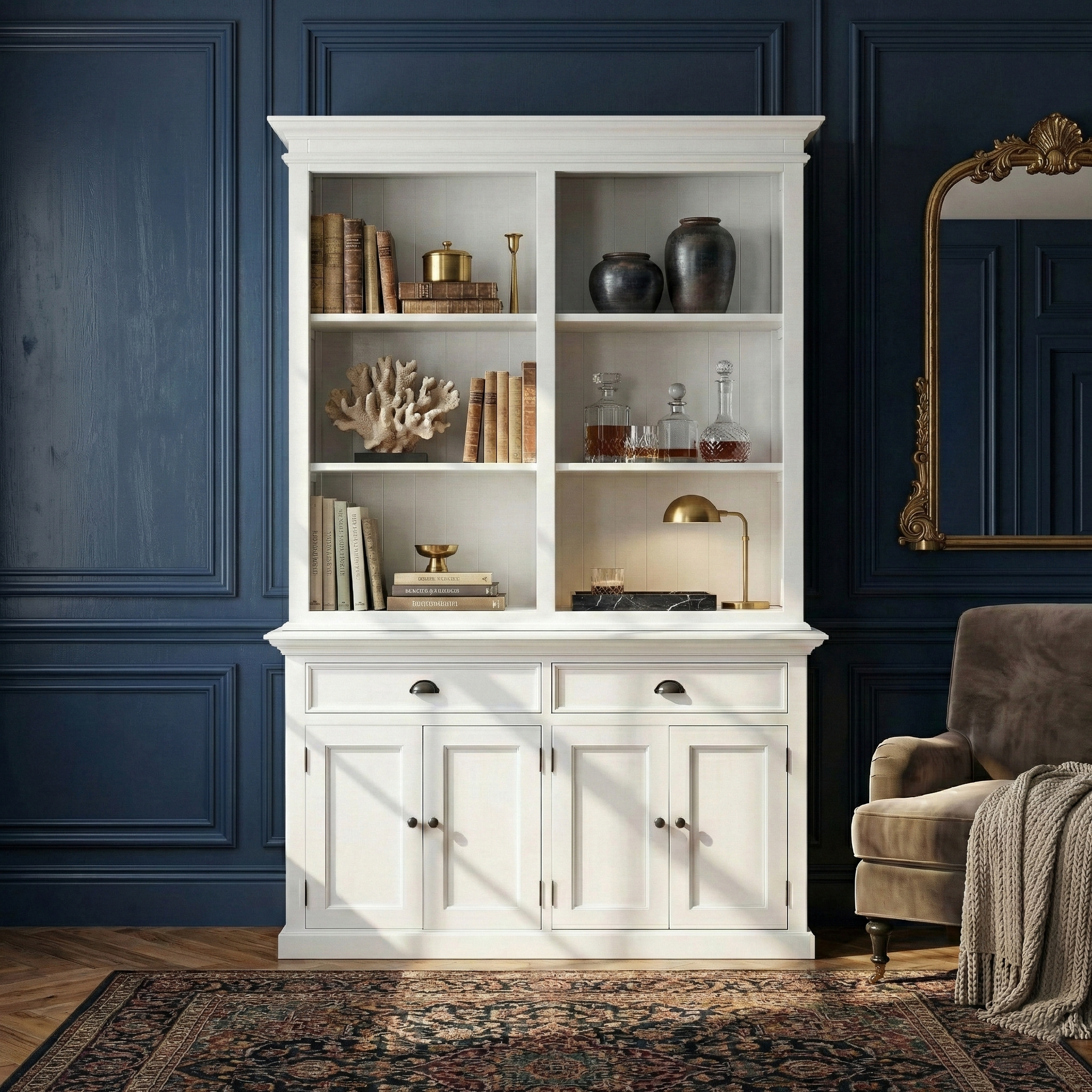 Buffet Hutch Unit with 6 Shelves