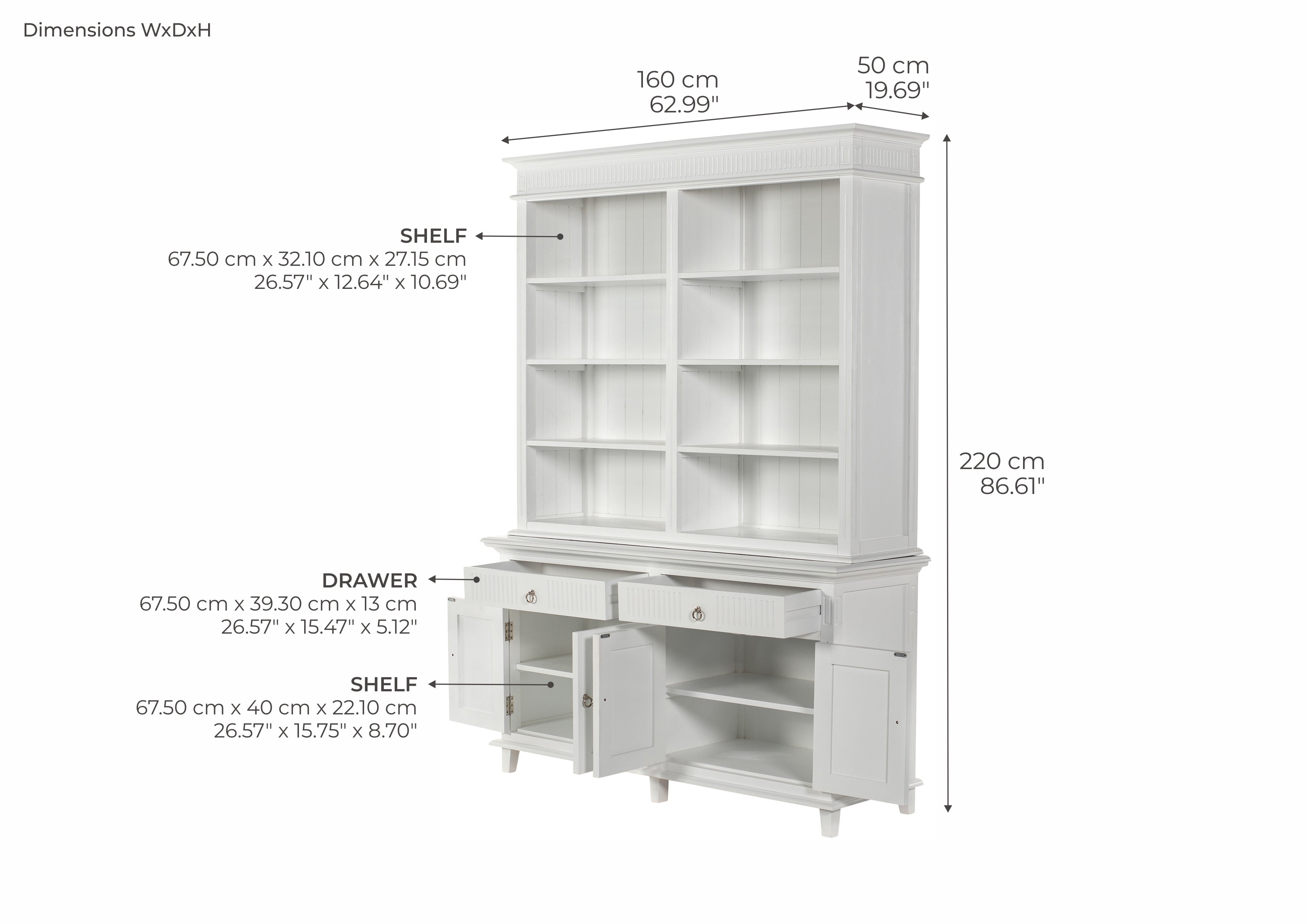 Skansen Hutch Bookcase Unit