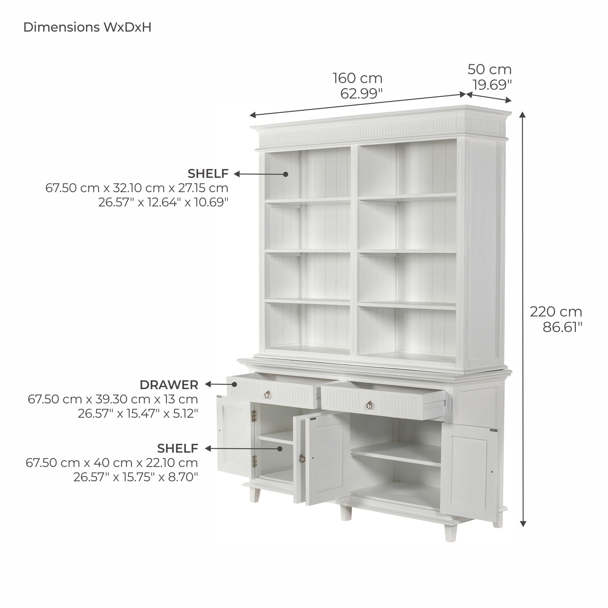 Skansen Hutch Bookcase Unit