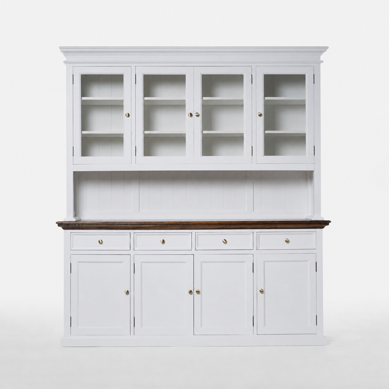 Corfu Buffet Hutch Unit with 4 Glass Doors 200cm