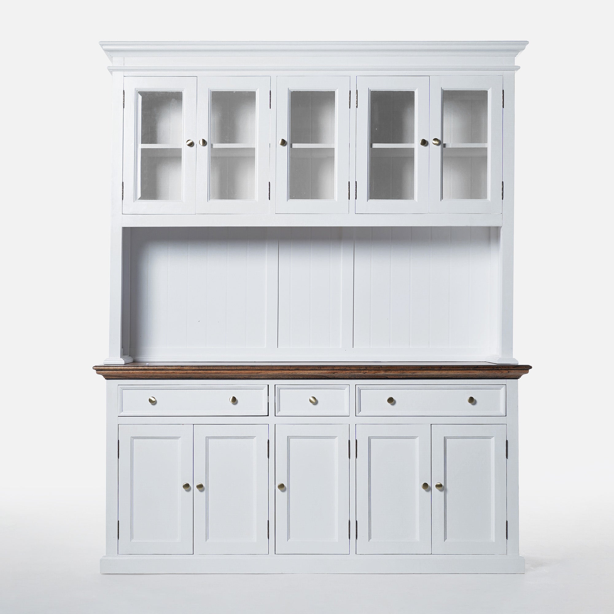 Corfu Buffet Hutch Unit with 5 Glass Doors 180cm