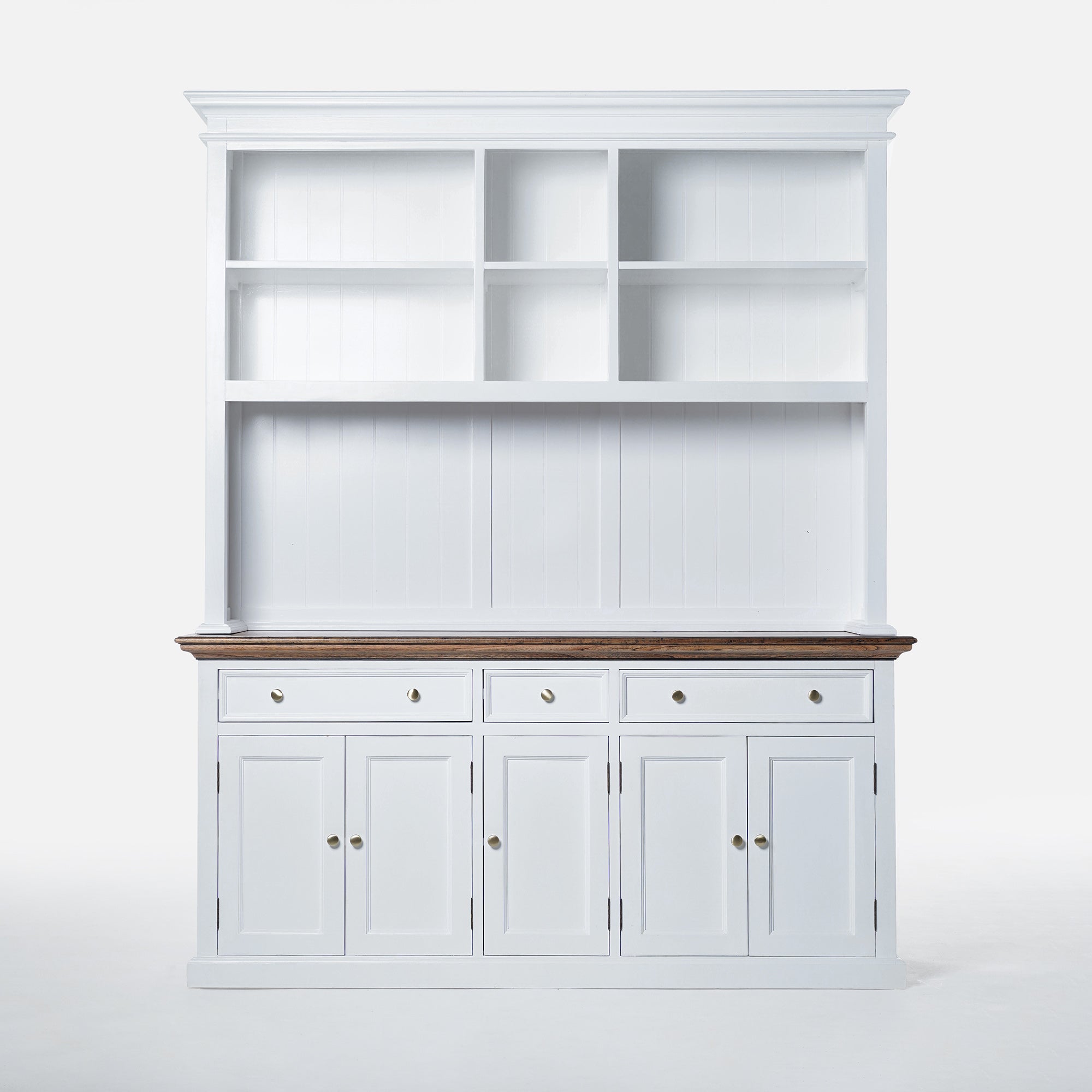 Corfu Hutch Bookcase Unit with 6 Open Shelves 180cm
