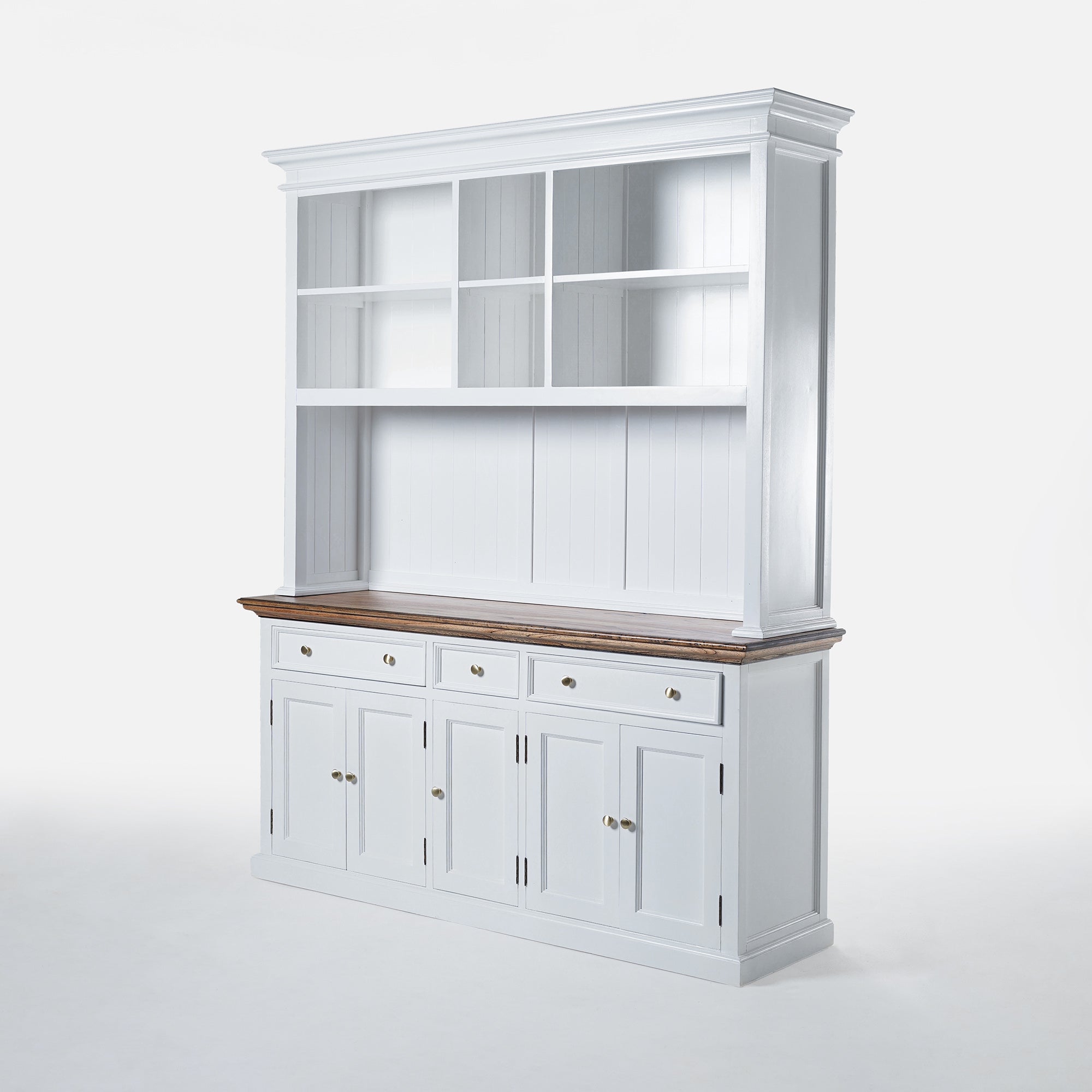 Corfu Hutch Bookcase Unit with 6 Open Shelves 180cm