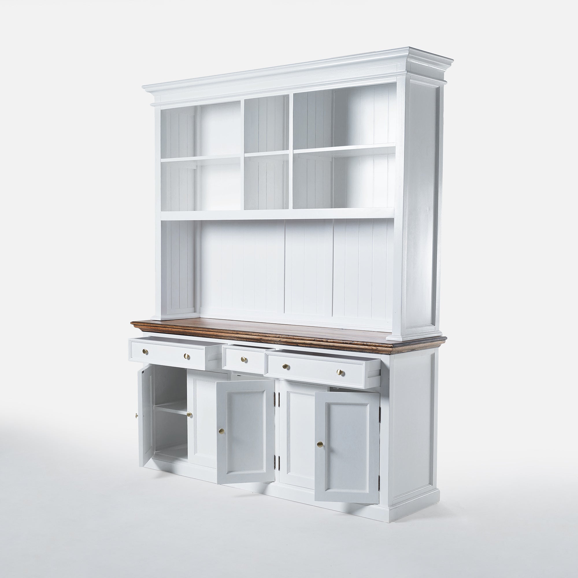 Corfu Hutch Bookcase Unit with 6 Open Shelves 180cm