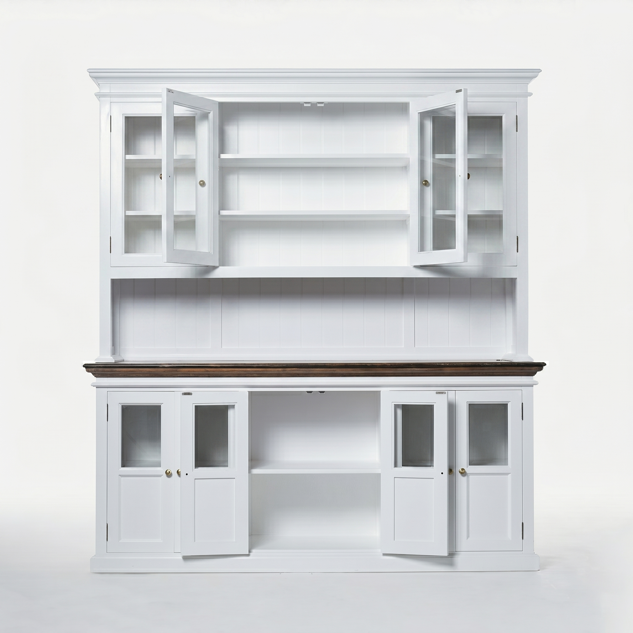 Corfu Hutch Unit with Glass Doors 200cm