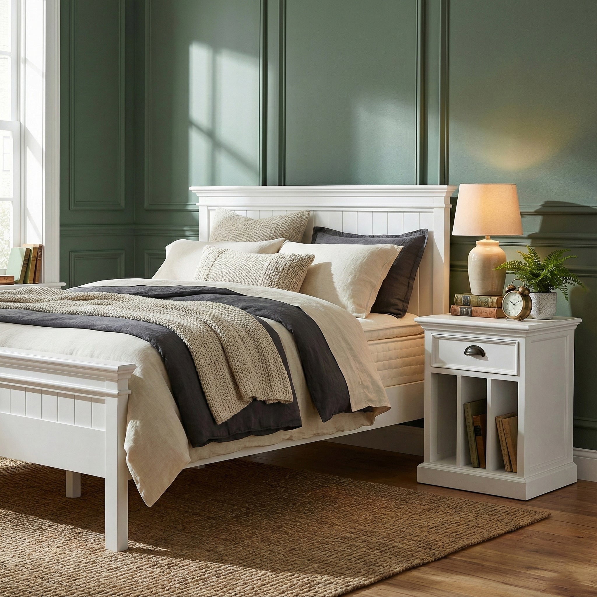 Halifax Queen Bed with Footboard - White