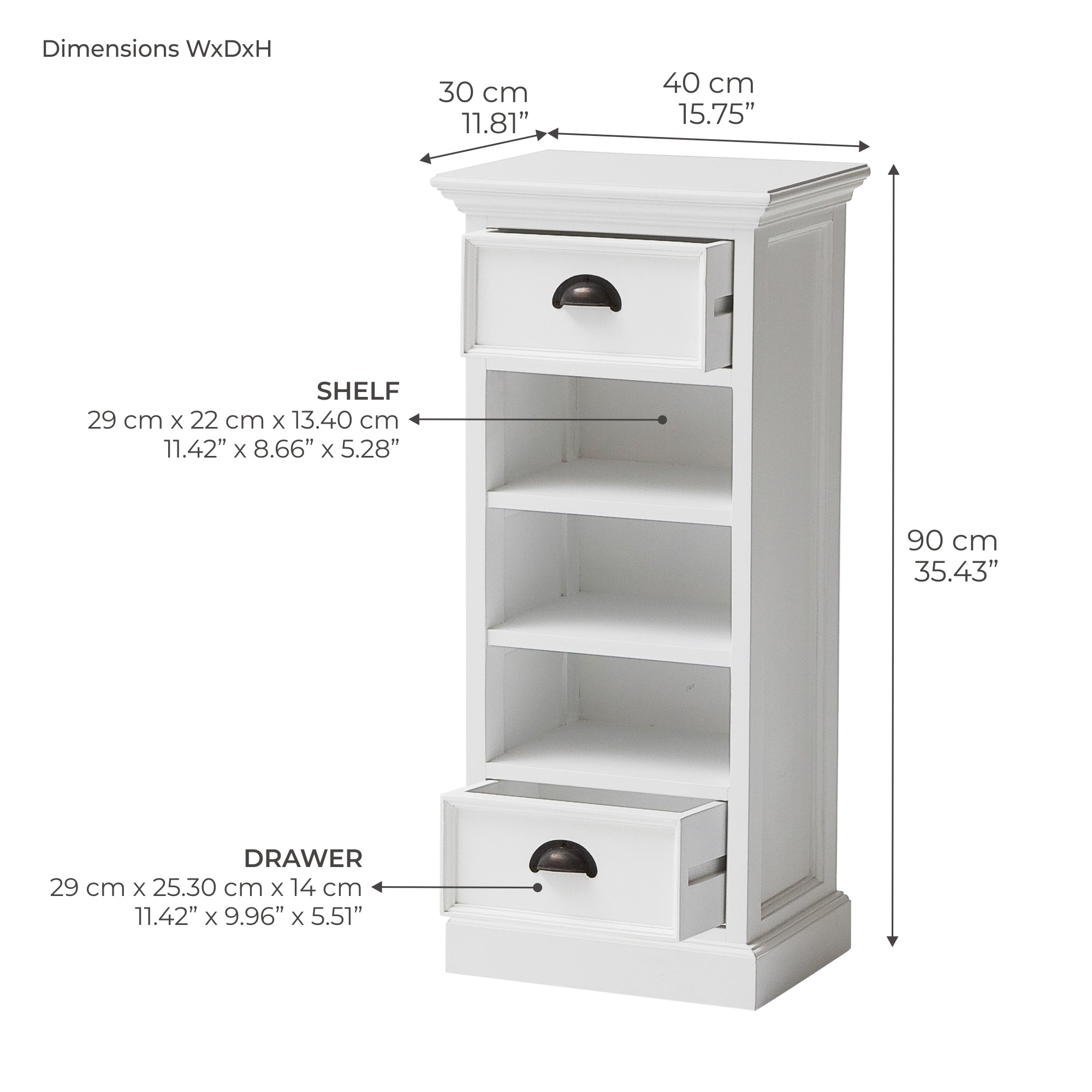 Halifax Storage Unit 3 Rattan Baskets - White