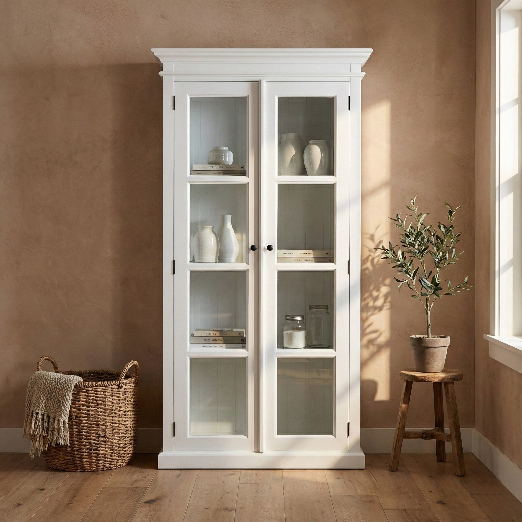 Halifax Double Vitrine - White