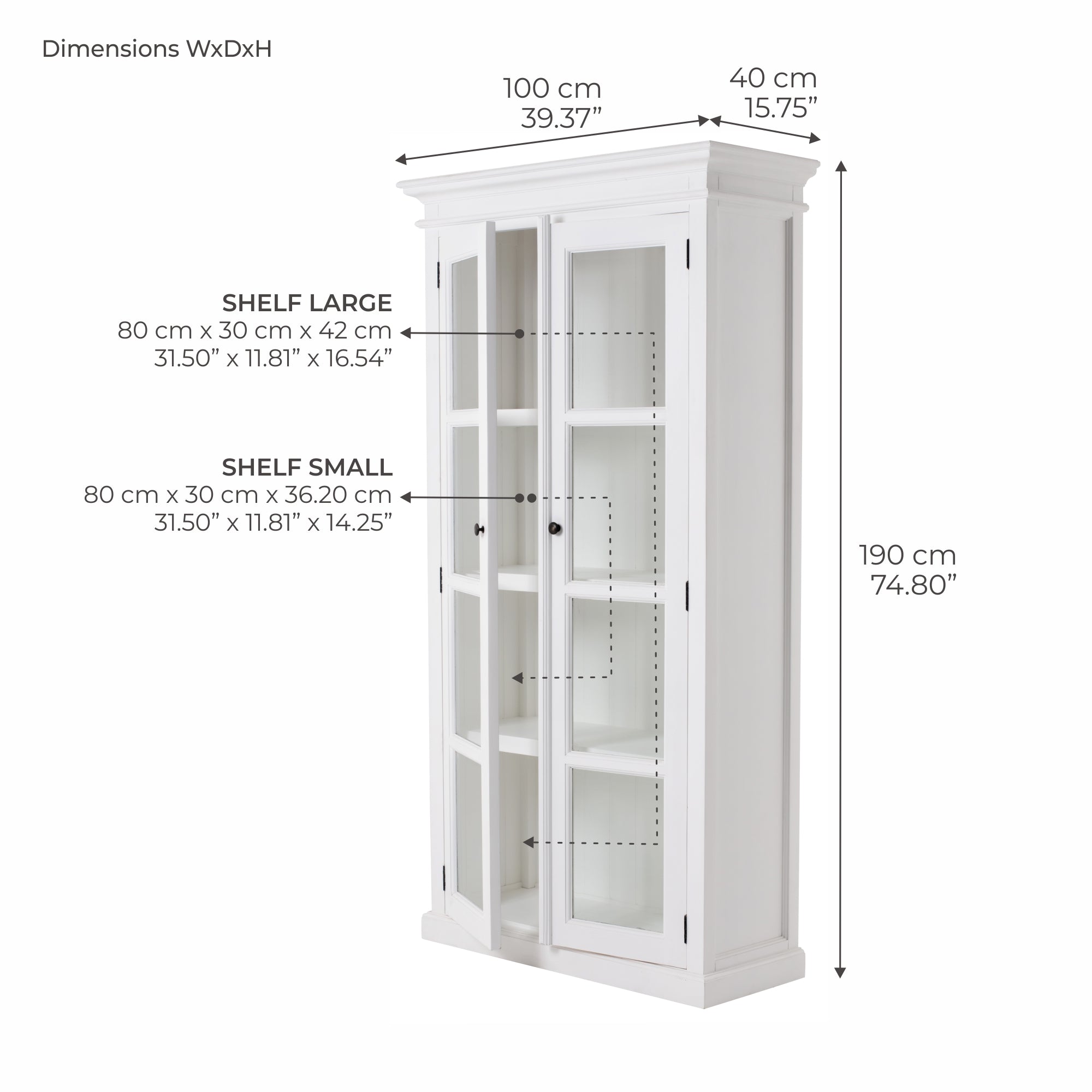 Halifax Double Vitrine - White