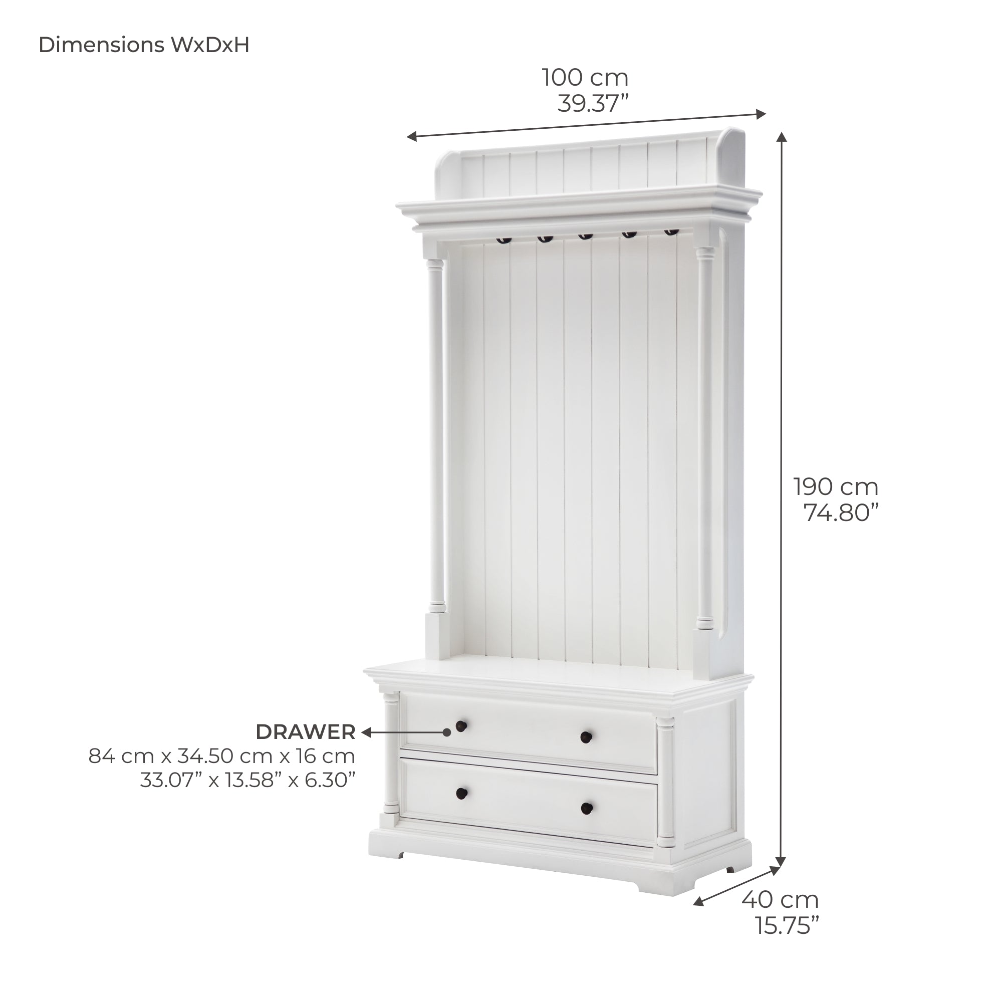 Provence Coat Hanger Unit - White