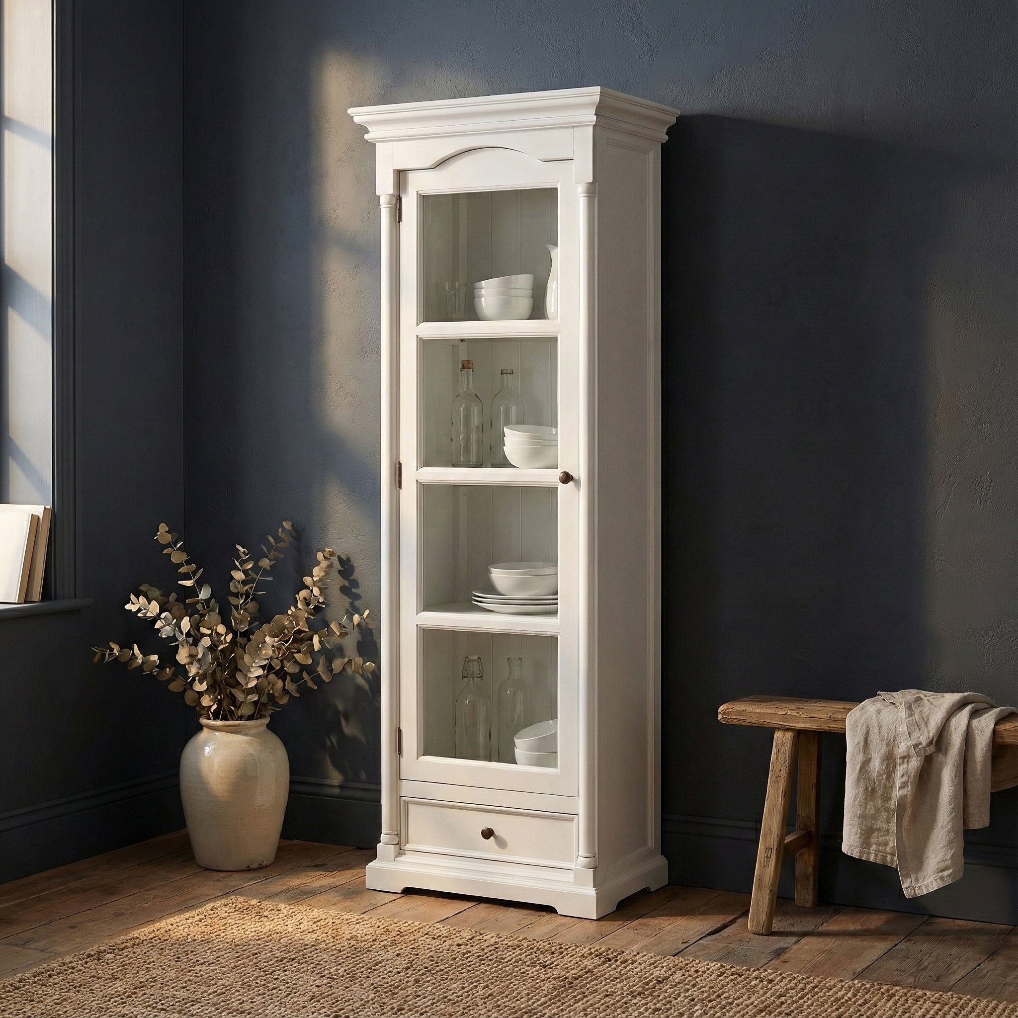 Provence Single Vitrine - White