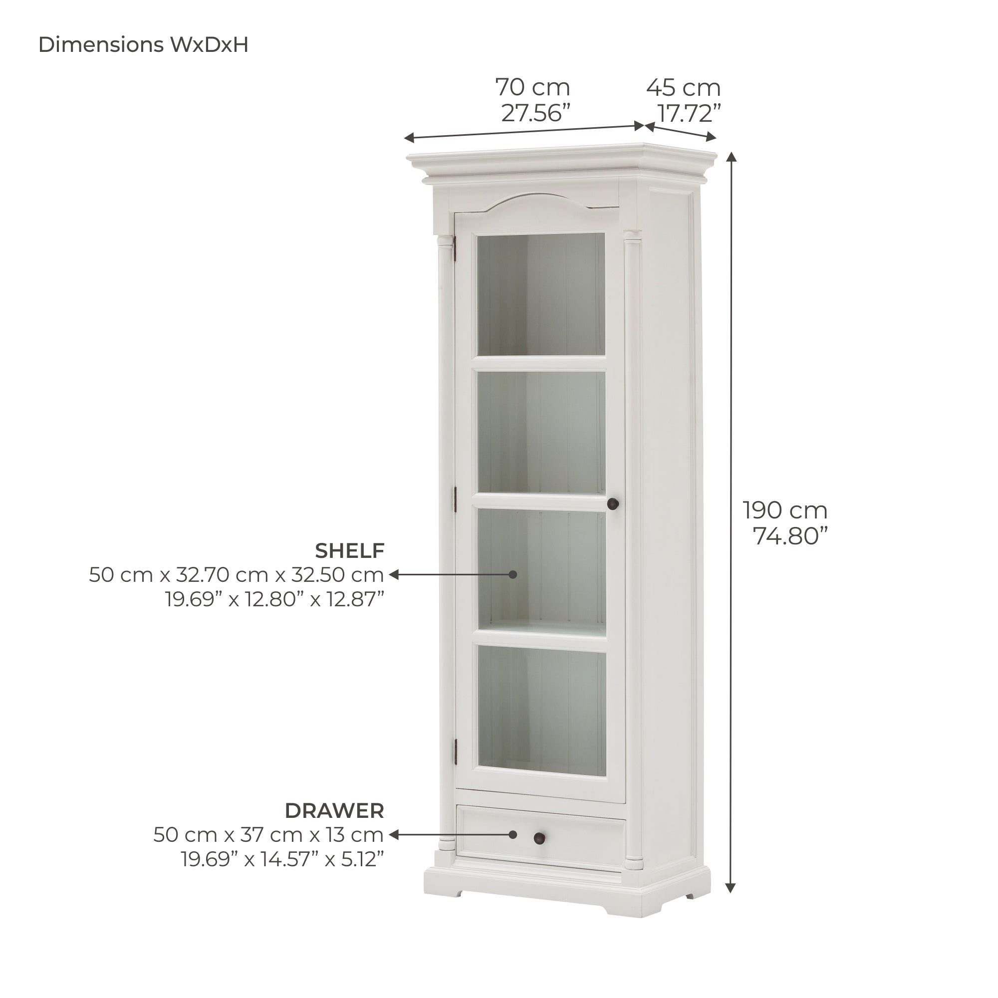 Provence Single Vitrine - White