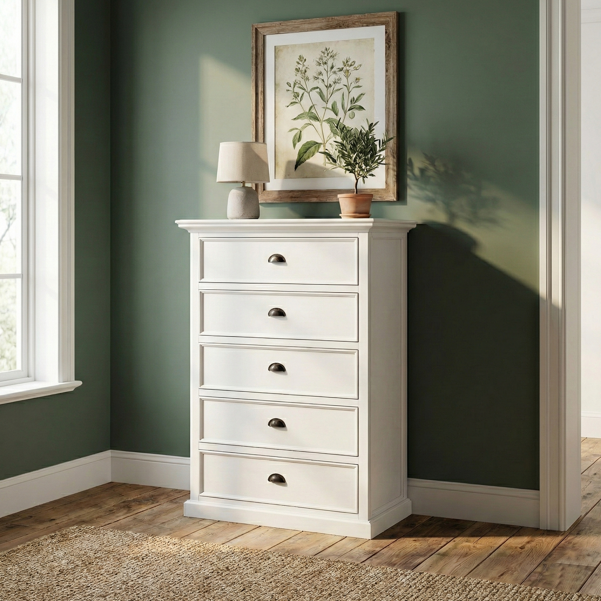 Halifax Tall Chest of Drawers - White