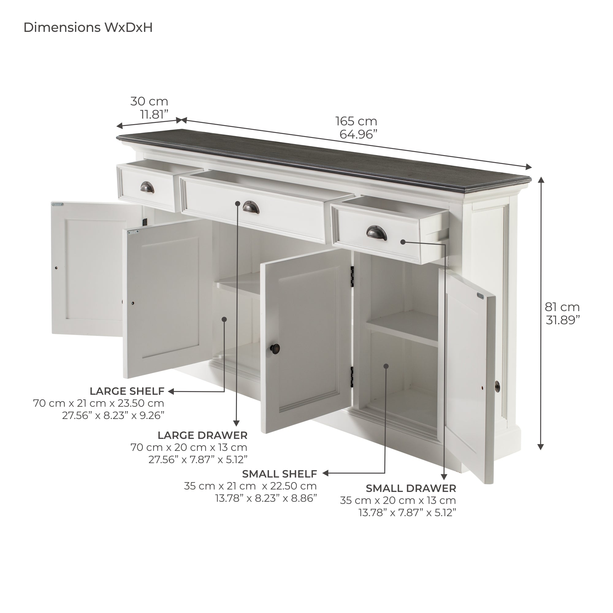 Halifax Contrast Buffet Console Table